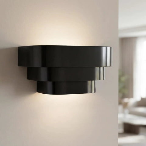 One Light Louvered Wall Sconce Light Fixture In Black Finish, Modern Design For Entryway Hallway Foyer Bedroom And Living Room