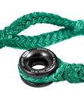 Green 12-strand polyester Arborist Rigging Sling Three Quarter Inch, 10 Ft Adjustable Block With Aluminum Ring for tree climbing.