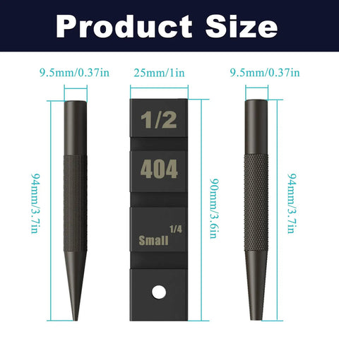 Product size chart of Three Piece Pocket Chainsaw Breaker Tool Set For Quick Chain Repair And Link Removal Rivets Included Easy Punch