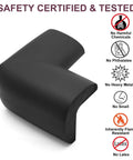 Worry Free Baby Proofing Corner Guards And 20.5 FT Furniture Bumper Strips, black foam corner guard for nursery safety.