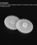 Plastic Gear Set 32 Tooth Reduction Gears For RC Cars And DIY Robots Module 0.5 Ten Piece White Gear Kit