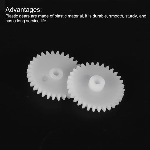 Plastic Gear Set 32 Tooth Reduction Gears For RC Cars And DIY Robots Module 0.5 Ten Piece White Gear Kit