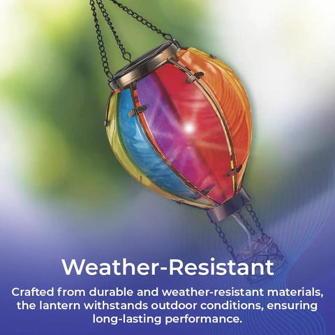 Vibrant Solar Hot Air Balloon Lantern With Flickering Flame Effect For Outdoor Hanging LED Glass Light for patio use