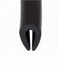 Close-up of Black U Channel Edge Trim Seal EPDM 33/64 Inch High By 11/32 Inch Wide, Ultra Flexible Edge Gasket Cross-section