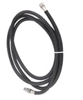 Universal One Eighth Inch Airbrush Hose 1.8 Meter Nylon Air Compressor Extension Cord, flexible black hose with metal fittings.