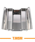 Solid Workhorse Folding Stainless Steel Toolbox With Three Spacious Tiered Trays And Reinforced Carry Handle top view of toolbox interior with three trays