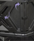 Close-up of 540L Outdoor Tumbler Compost Bin For Garden And Yard, Extra Large BPA Free All Season Composting Box hinge and texture