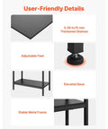 User-friendly details of Tall Freestanding Arched 4 Tier Open Storage Shelf with Heavy Duty Metal Frame Industrial Display Unit Black Book Organizer