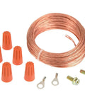 Reliable Grounding Kit For Dust Collectors And Shop Gear To Kill Static Buildup Quick And Keep Those Wild Sparks Dead In Their Tracks So You Can Run Your Workspace Tight Without Any Annoying Headaches includes copper wire, orange connectors, and hardware.