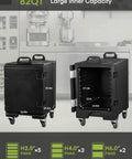 Insulated Food Warmer Carrier Set Of 2 With Stackable Pans Four Wheels Including Two With Brakes Front Loading Door Opens To 270 Degrees