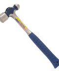 8 Oz Ball Peen Hammer With Forged Steel Construction And Shock Reduction Grip US Made Metalworking Tool, blue handle