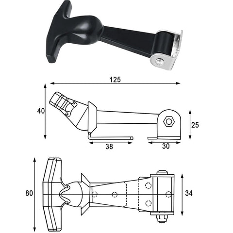 2 Pieces Elastic Rubber Hood Latches With Stainless Steel Brackets Flexible THandle Draw Latches for tool cabinets and vehicle engines