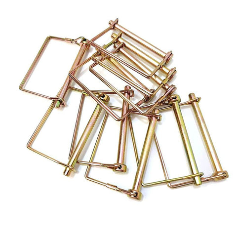 10 Pack One Quarter Inch Diameter Four Inch Long Trailer Coupler Pins - Built Tough Heavy Duty Stainless Steel Wire Locking Pins