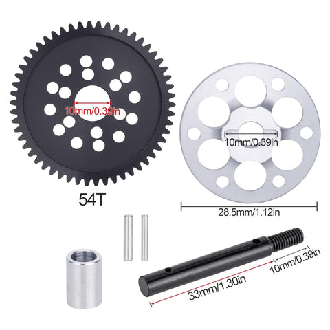 54T 32P Spur Gear With Slipper Eliminator For SCX10 VFD Transmissions Hop Ups Lightweight Aluminum Slipper And POM Gear Self Lubricating And Silent Fits VS4 10 Axial 3 Gear Transmissions Uses 13T Motor Gear For Better Torque And Smooth Acceleration
