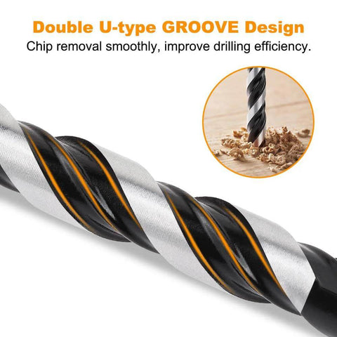 TITGGI masonry drill bit close-up; carbide-tipped twist drill with black and silver finish and orange stripe