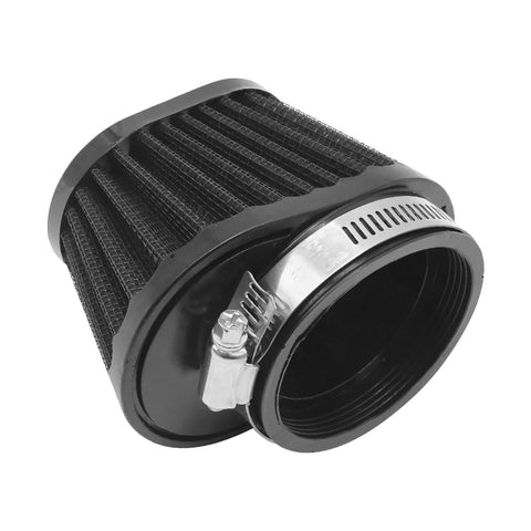 51mm 2 Inch Clip On Motorcycle Air Filter Black Mushroom Head Intake Filter For Moto, Cars And Mini Bikes Easy Snap On Install Cold Air Performance Boost, close up angle
