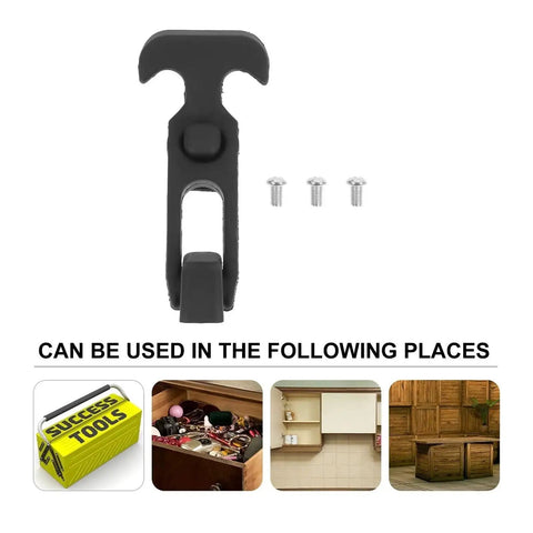 Front view of Six Pack Rubber T Handle Latches with screws for toolboxes, showcasing versatile use in various settings.