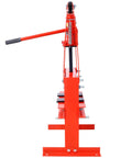 Side view of Heavy Duty Six Ton Hydraulic Shop Press With A Frame Benchtop And Adjustable Garage Floor Design Built Tough Carbon Steel Construction.