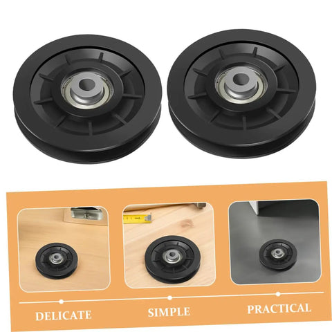 Two Pack Fitness Pulley Wheel Replacement Bearings Roller For Cable Machines And Home Gym Systems Easy Install Noise Reduction And Smoother Operation For Better Workouts, black bearing pulley wheels