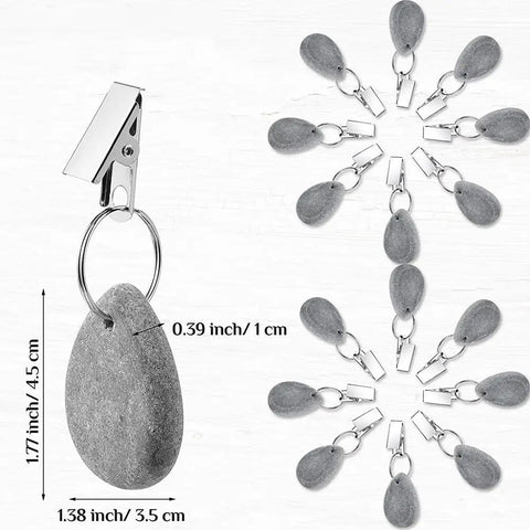4 Pack Tablecloth Weights Hangers Stone And Metal Drop Weights Clips For Outdoor Picnics And Banquets Heavy Table Cover Clips To Prevent Slippage Gray
