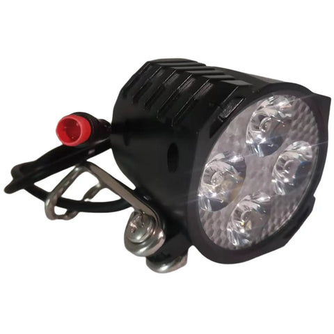 Bright 4 LED Ebike Front Headlight For 24V 60V E Bikes And E Scooters Waterproof 2 Pin Male Connector 360 Degree Beam Night Rider Ready Bike Lamp For Safe Commute