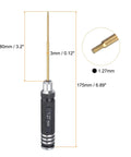 1.27mm Titanium RC Hex Driver Tiny Hex Screwdriver For RC Cars Boats Helicopters And Drones Durable Wrench Tool With A 175mm Long Handle For Quick Field Repairs Black showing measurements