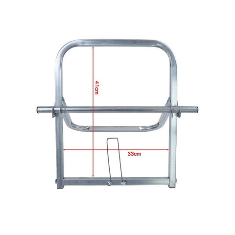 Heavy Duty Steel Cable Reel Dispenser Rack Delivers Tangle Free Cord Management With Smooth Rolling Base 41cm height and 33cm width.