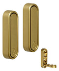 Heavy Duty Foldable Wall Hooks Set Of Two Knockout Gold Finish Built To Rock With Super Sturdy Zinc Alloy Mounts Effortlessly For Towels Coats And Gear Smart Flip Saves Prime Real Estate, displaying two gold wall hooks.