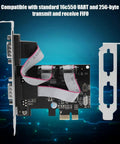 PCI Express To RS232 Serial Port Adapter Card With Two Port High Speed Data Converter for industrial automation systems