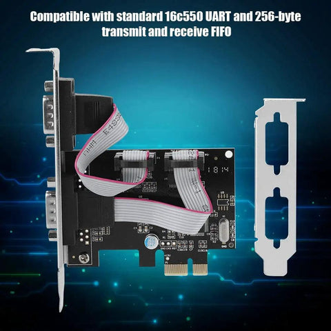 PCI Express To RS232 Serial Port Adapter Card With Two Port High Speed Data Converter for industrial automation systems