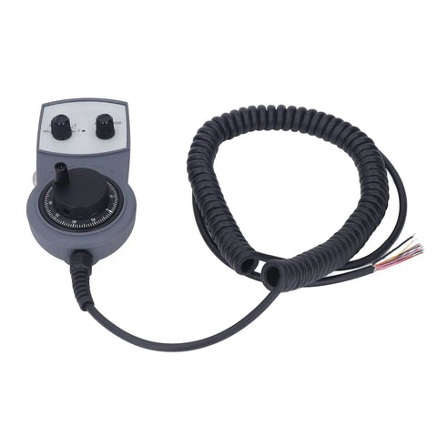 Solid Durable Electronic Handwheel CNC Controller Feels Great In Hand With Emergency Stop Button And Ergonomic Grip For Smooth Manual Feed Control, coiled cable