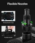 Close-up of flexible nozzles, suction cups, and handle on the 2600 GPH Submersible Water Pump With Barrier Bag Ultra Quiet 200W.