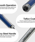 Flush Trim Router Bit 1/4 Inch Shank, 3/8 Inch Cutting Diameter, 1-3/16 Inch Cutting Height, showing Teflon coating and alloy handle