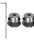 Two Piece Bevel Gear Set For Mechanisms, 1M Module, 20 Teeth, 5mm Shaft Hole, 1 To 1 Tapered Bevel Pinion Gear, 90 Degree Steering Gear