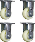 Heavy Duty Swivel Caster Wheels With 800 Kg Load Rating Set Of Four Durable Nylon Rollers For Furniture Carts Machinery, showing nylon rollers and steel brackets.