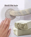 Waterproof Sealing Clay for Quick Wall Hole Repair and Gap Fill, Flame Retardant Mastic for Drywall and Pipe Openings shown in use.