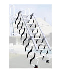 Rock Solid Electric Telescopic Ladder With Heavy Grip Handrails Wall Mounted Folding Attic Stairs That Tuck Away Fast For Clutter Free Layouts And No Sweat Daily Use Indoors Or Outdoors Right Now In Sleek Matte Black Finishing Touch, showing details of the sturdy handrails and steps.
