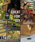 Step Drill Bit Set For Thin Metal Plastic Aluminum And Wood Seven Eighths To One And Three Eighths Inch in use with drill
