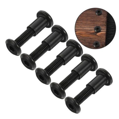 Tough As Nails M6x25 Stainless Steel Binding Post Screws For Leather Bags And Saddle Work Premium Socket Cap Fasteners, black rivets.