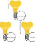 Yellow Stainless Steel Hose Clamps Pack of 14, Adjustable Thumb Screw Key Type, 8mm Bandwidth, Fits 16 to 25 mm Hoses