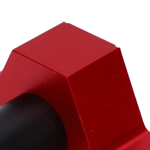 Close-up of red aluminum corner of Non Slip Aluminum Bench Dog Clamp Pro Grade With Storage Case for Woodworking Table 19mm Fit