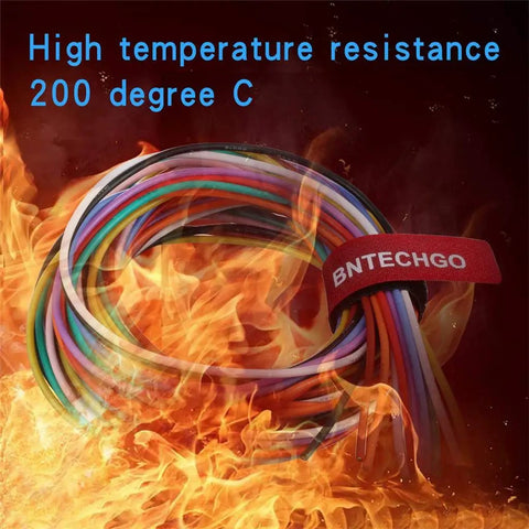 Score This Sweet 18 AWG Silicone Wire Kit Packing Ten Bright Five Foot Strands Of Hella Flexible Stranded Tinned Copper Electronics Cable Perfect For Quick Fixes And Bonafide Diy Builds in a fiery background.