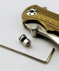 3 Pack Thumb Stud Replacement For Buck 110 Knife With Hex Wrench In Black Silver Brass Colors, stainless steel build, easy install.