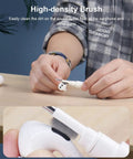 Multi Function Cleaning Pen For AirPods Pro 1 2 3 And Earbuds Case Soft Bristle Brush Kit Metal Tip Flocking Sponge in use on earbuds.