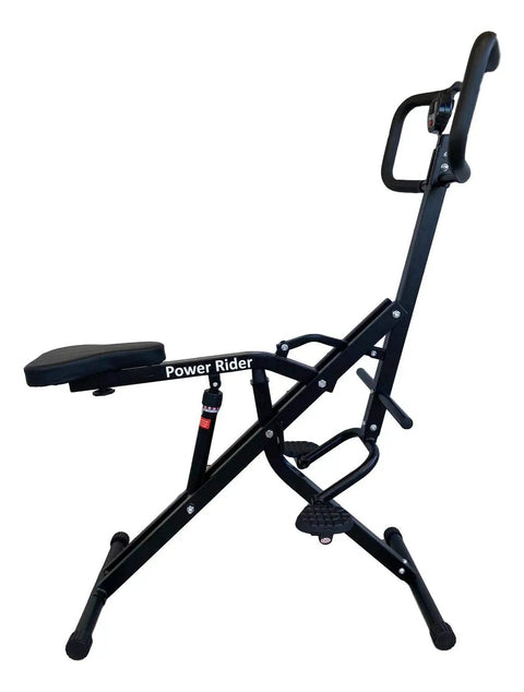 Side view of Power Rider Ab Core Squat Glute Workout Machine With Monitor Twelve Level Hydraulic Resistance For Full Body Cardio And Strength Training