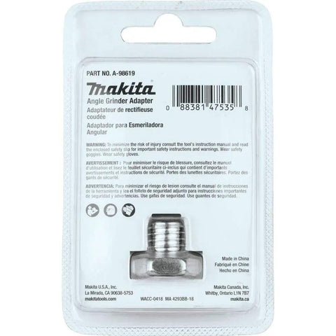 Angle Grinder Adapter Converts Five Eighth Inch Eleven Arbor To M Ten By One Point Twenty Five For Small Grinders packaging