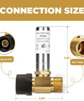 Stainless Steel Water Hammer Arrestor 2 Pack With 7/8 Inch Female Swivel Nut To 3/4 Inch Male Thread Reduces Banging Noise In Toilets And Pipes With Lead Free Brass And Durable Stainless Steel Construction, connection size diagram