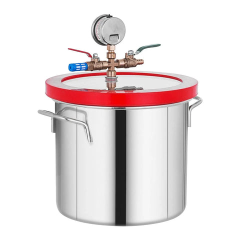 2 Gallon Vacuum Chamber With 1.8CFM Rotary Pump, 9L 220ml Degassing Unit For Jewelry Epoxy Resin Craft Projects High Capacity 1 Stage Motor With Cooling Fan Noise Reduction Design Durable Build