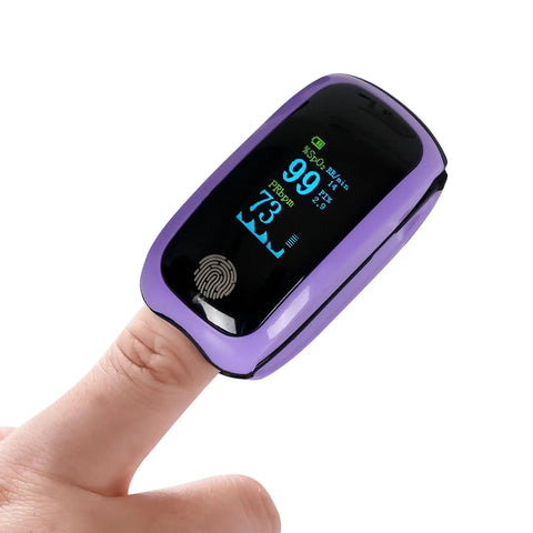 On The Go Handy Finger Pulse Oximeter With Respiration Rate Accurate SpO2 PR And PI Monitor on fingertip