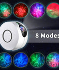 Nebula Star Projector With Effects And 15 Lighting Modes, 360 Degree Rotation, Multi Color LEDs In Blue Green And Red, device with 8 modes